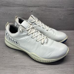 ECCO S-Hybrid Spikeless Golf Shoes EU 45 US 11-11.5 Extra Wide Yak Leather Beige